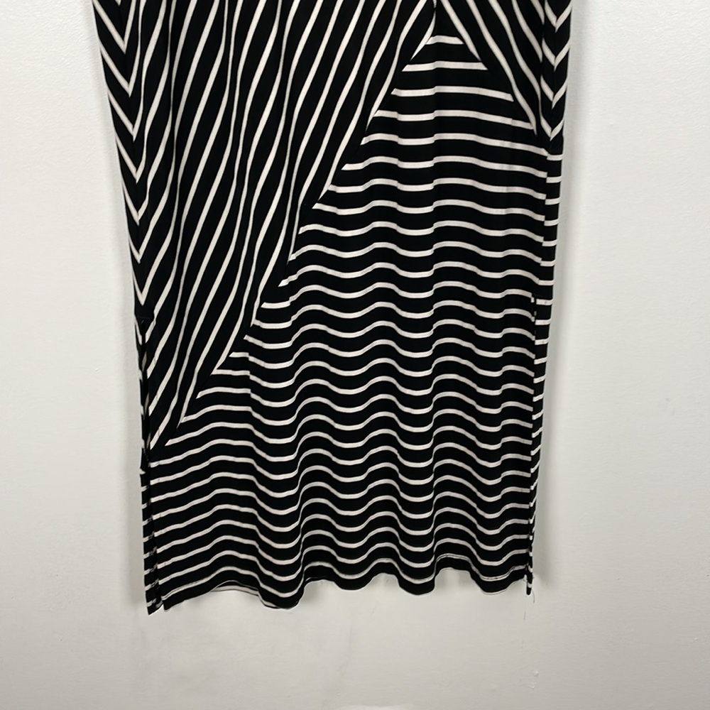 Travelers By Chico's Womens L Maxi Dress Sleeveless Slinky Stretch Striped Dress - Picture 7 of 11